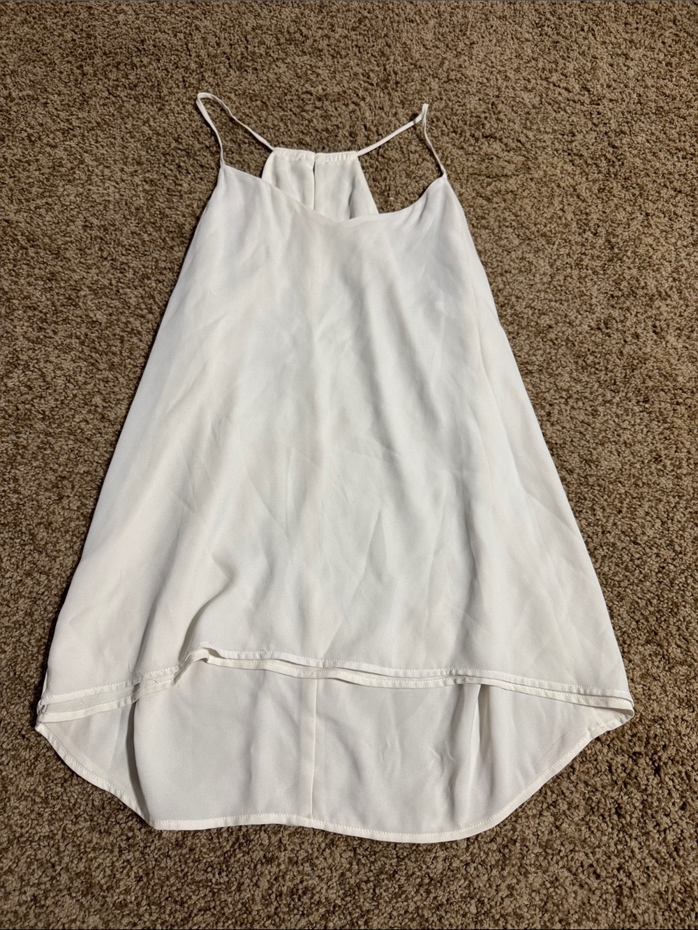 White Sleeveless Spaghetti Strap Tank Top